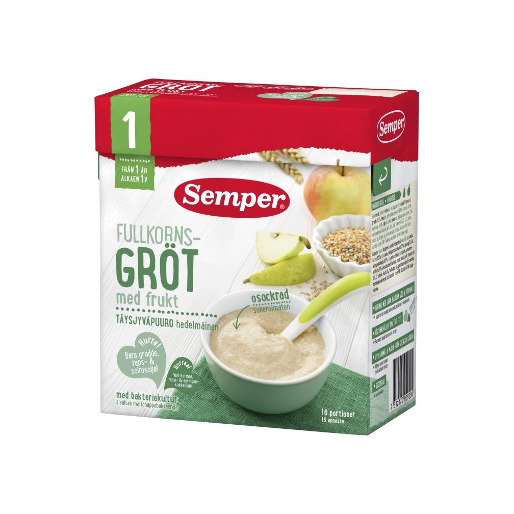 Semper Fullkornsgröt med Frukt 12M 530 g 森宝 瑞典苹果香梨麦粥1岁 – 裹一裹